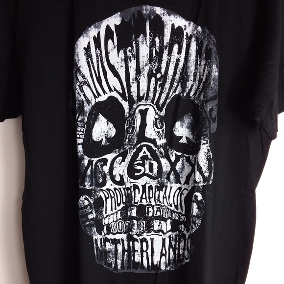 Other - 🌼5/$25🌼 Black/White Amsterskull T-Shirt Large